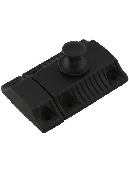 Vintage 1900 Cabinet Latch - 2 7/16 inch X 1-9/16 inch in Black Iron.